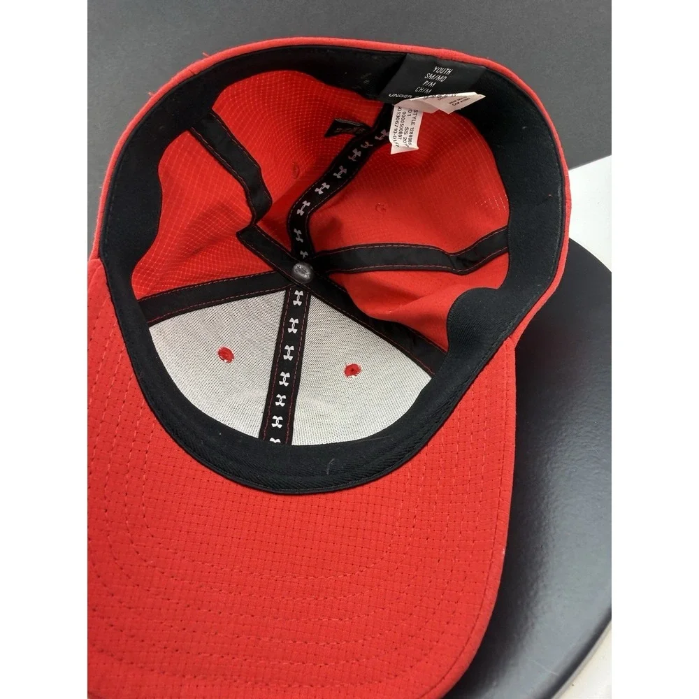 Under Armour Jordan Spieth Drive Golf Hat Red Youth Size SM/MD‎ Fitted Cap